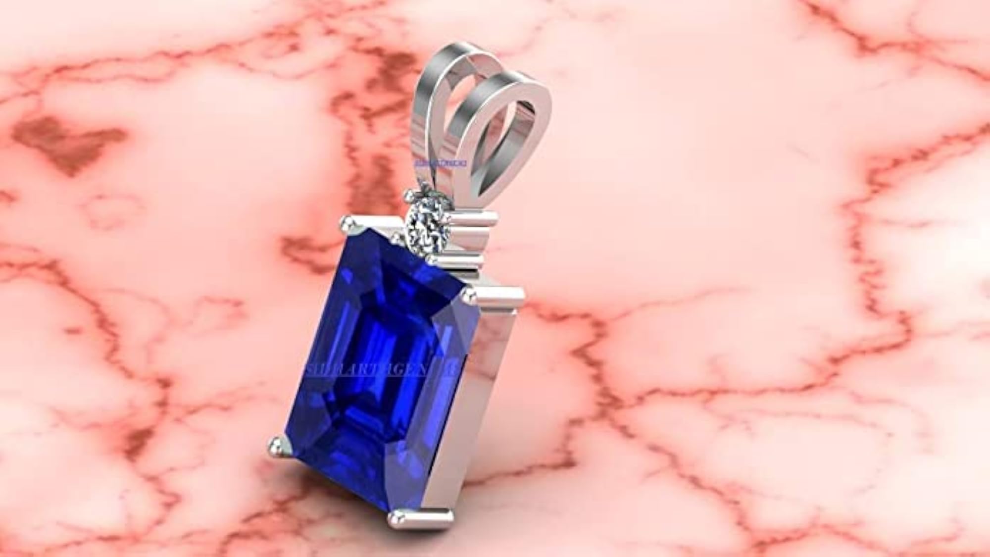 7.25 Ratti Blue Sapphire Silver Pendant for Men & Women